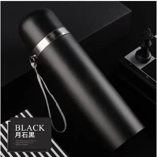 Black Thermos Cup Customized Logo with Free Stainless Steel Vacuum Flasks 500ml Gifts Lettering Advertising Cup Printing - Цвет: Black