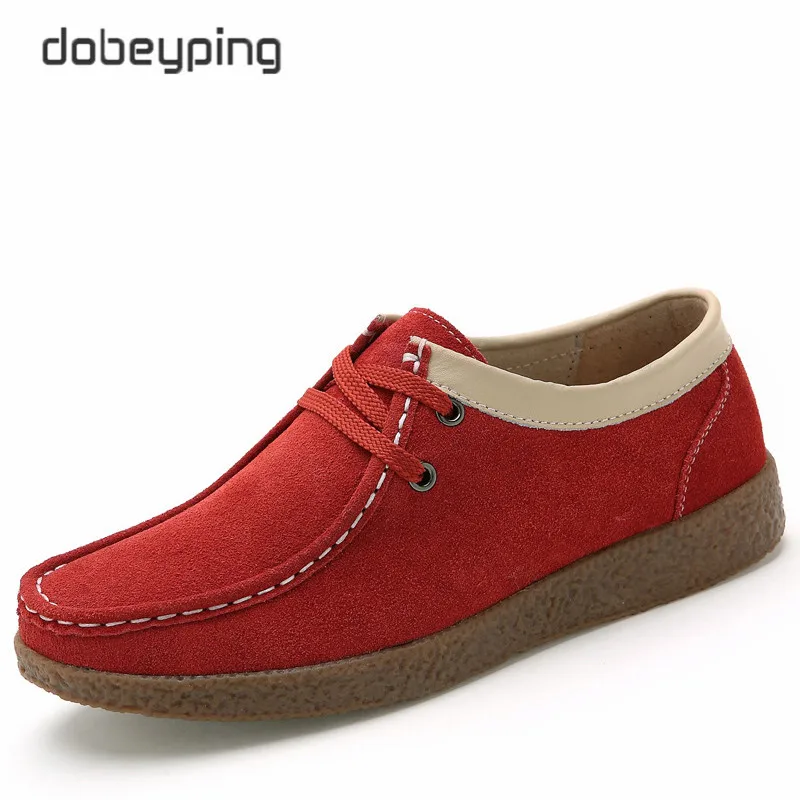 Dobeyping/Коллекция года; сезон весна-осень; женская обувь из коровьей замши; женская обувь на шнуровке; женские лоферы; мокасины; женские кроссовки на плоской подошве