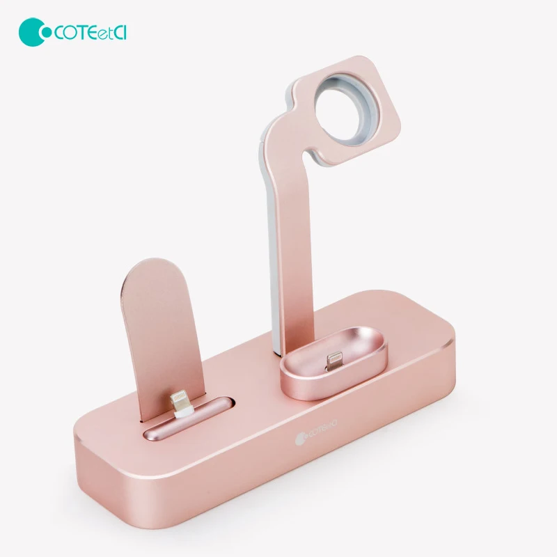 Алюминиевая многофункциональная зарядная подставка COTEetCI 3 в 1 для iPhone