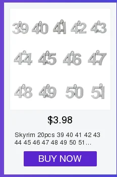 Skyrim 20 штук цинковый сплав металлов Подвески в виде цифр Серебристые Кулоны из нержавеющей стали для изготовления ювелирных изделий, 65 66 67 68 69 70 71 72 73 74 75 76