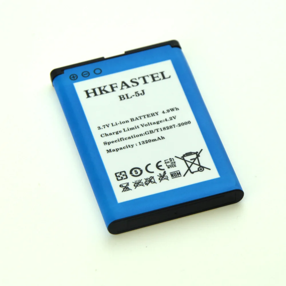 HKFASTEL Новый BL 5J литий ионный аккумулятор для мобильного телефона Батарея Nokia 5800