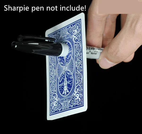 Sharpie a través de la tarjeta (tarjeta de truco) trucos de Magia penetrar tarjeta firmada Magia de cerca trucos de calle accesorios de ilusión