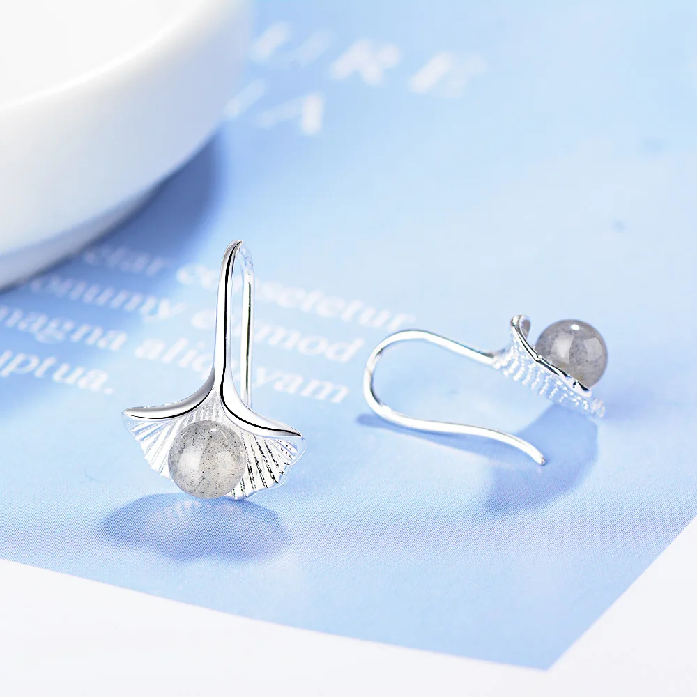 Женские серьги-гвоздики из серебра 925 пробы с клубничным кварцем | Украшения и