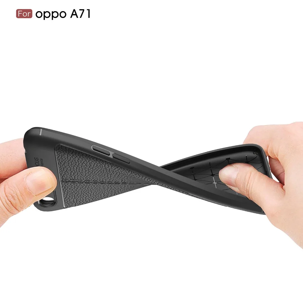BEFOSSON зернистый кожаный чехол личи для oppo A71 телефона мягкий ТПУ - купить по