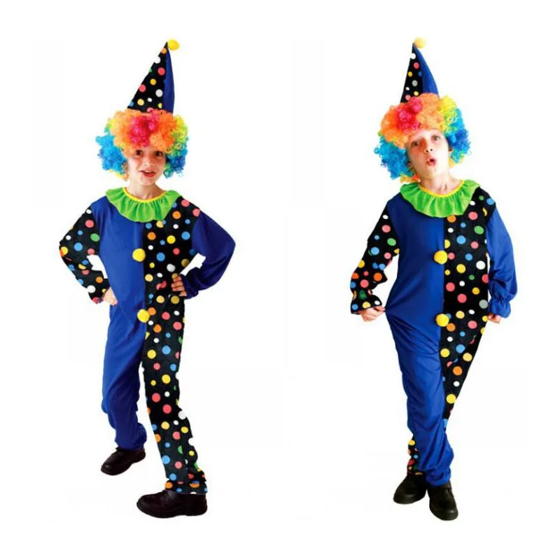 Детский костюм клоуна маскарадный для мальчиков 4-10 лет на Хэллоуин |