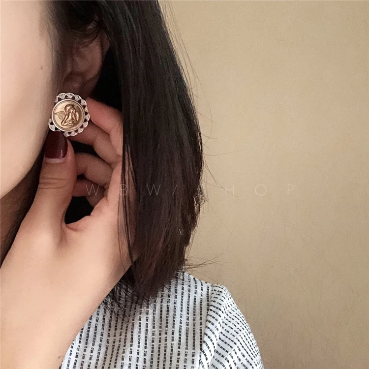 Неустаревающий чудо глэм Ретро Ангел Эффектные серьги bijoux Party Top Rock Neat star
