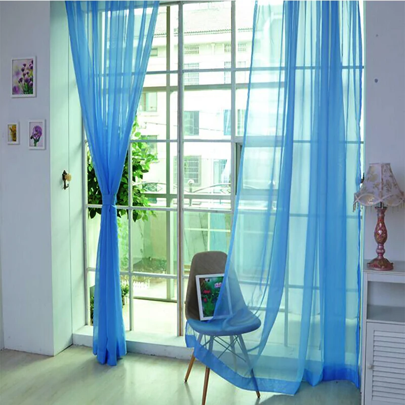 100cm*200/270cm Soft Tulle Curtains Gauze Element for Living Room Modern Fashion Style Voile Sheer Window Curtain 5z MM267/268 | Дом и сад