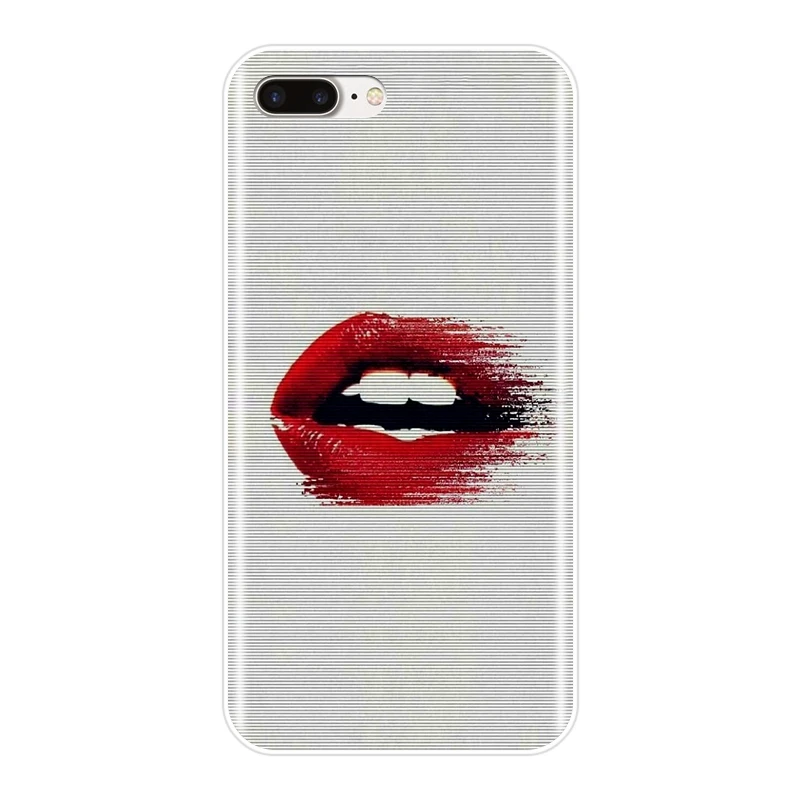 Силиконовый чехол для телефона iPhone 6 S 7 8 X XR XS Max Сексуальная Красная губная помада