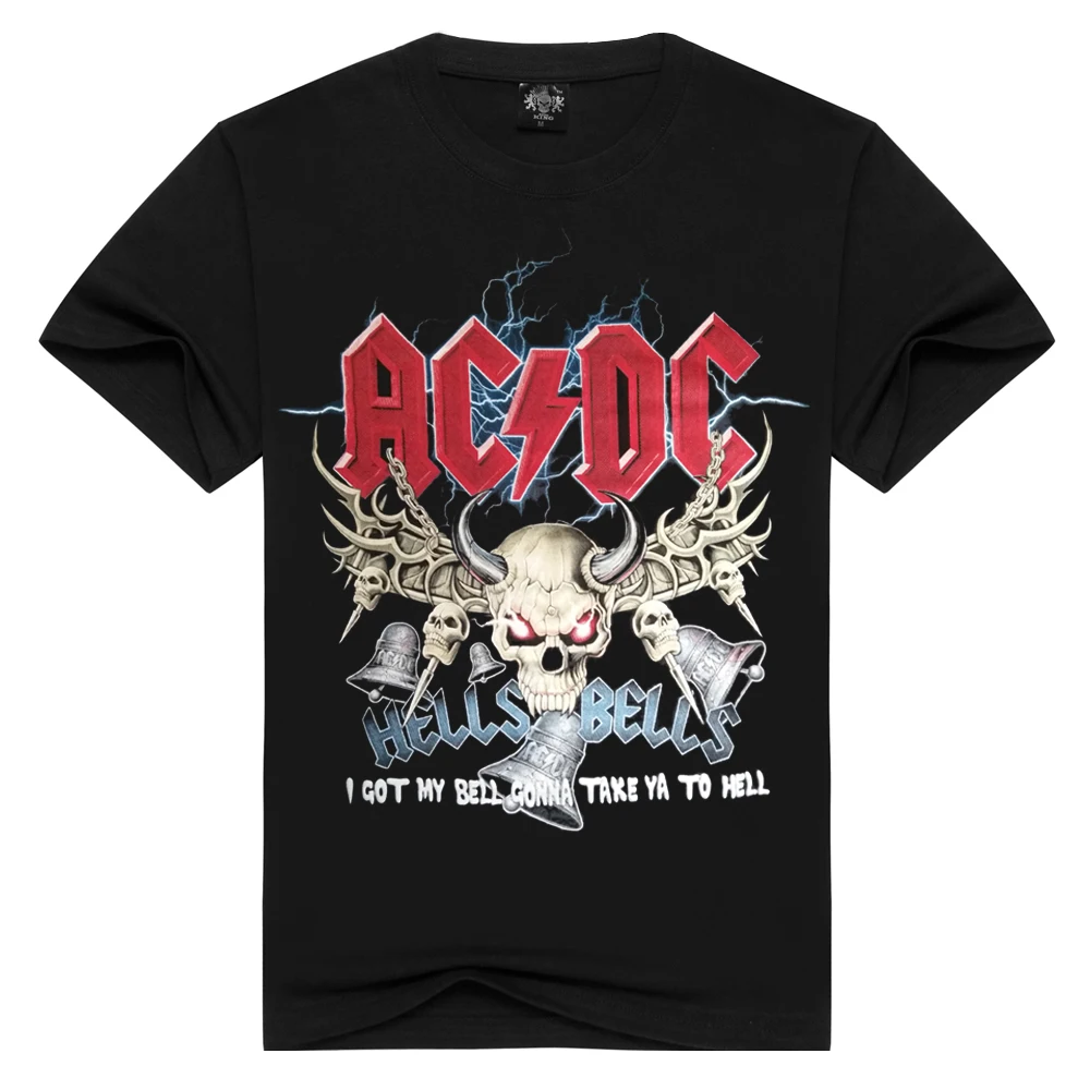 DX-96 Для мужчин/для женщин хлопок AC/DC BELL'S колокольчики футболки рок группа футболка Летняя acdc футболка для мужчин твердые черные мужские топы свободная футболка s - Цвет: DX-96