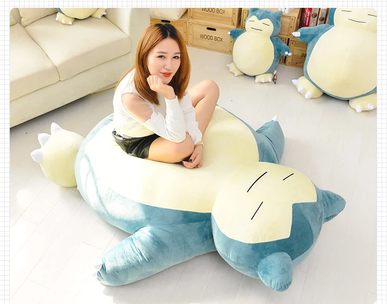 150 см Огромный карман плюшевые плюшевый снорлакс Игрушка Аниме Snorlax кожа Мягкая кукла животных только крышка без наполнения с молнией подарок для детей