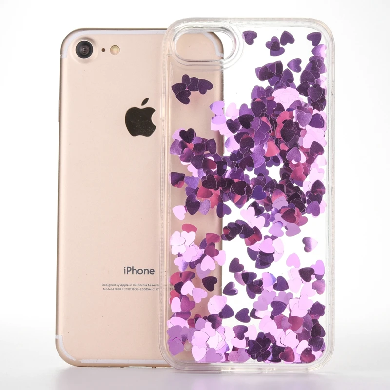 Прозрачный Роскошный чехол для iphone 7 8 плюс аксессуары с сияющими блестками