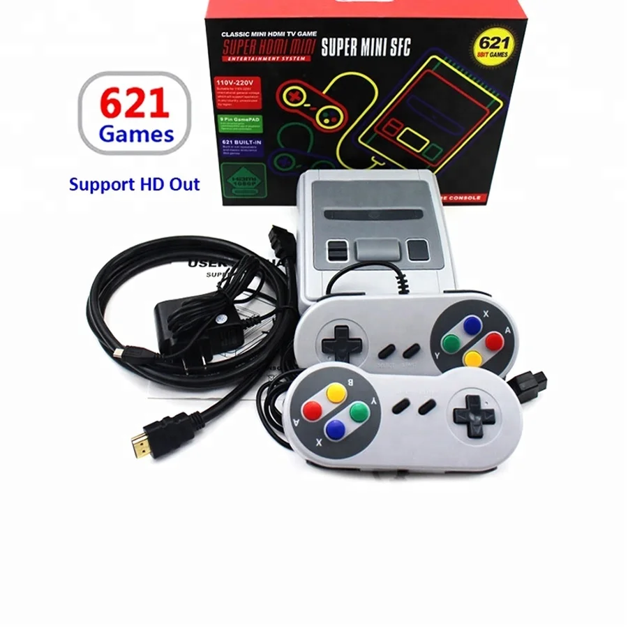 621 игровая Мини ТВ портативная консоль видео для SNES игр Супер мини классическая SFC