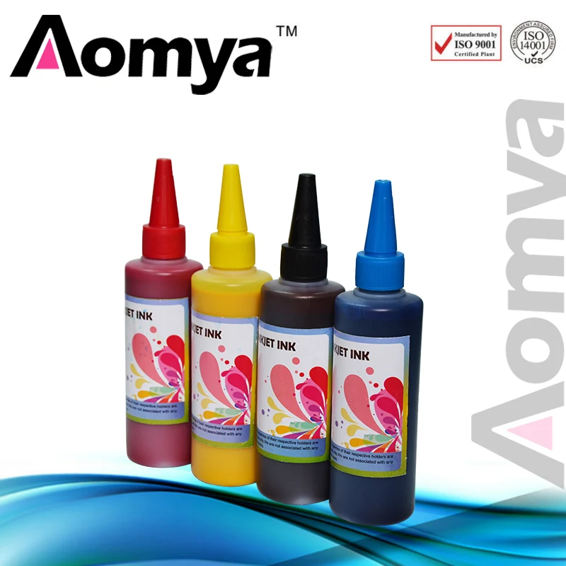

Aomya 4*100ML Universal Pigment Ink For Epson Inkjet Printers All Models Waterproof Vivid Colors Printing Ink BK C M Y Colors