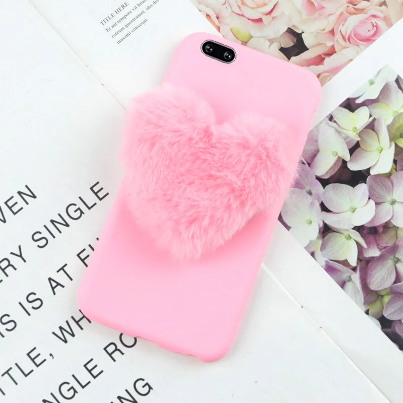 BigPinkLove Pink Пушистый "любящим сердцем" с милыми меховыми чехол для телефона для Meizu M6 X8 Note 8 M5s M5 M6s Примечание M3 M3s U10 U20 M6T MX6 крышка - Цвет: BigPinkLove Pink