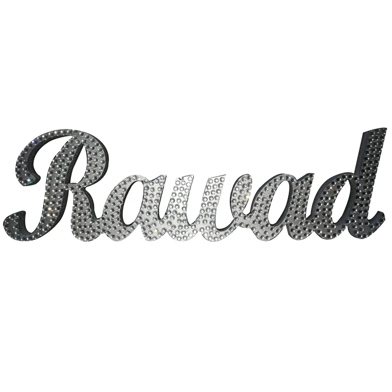 

Crystal name logo Personalized custom wedding name Silver crystal diamond logo