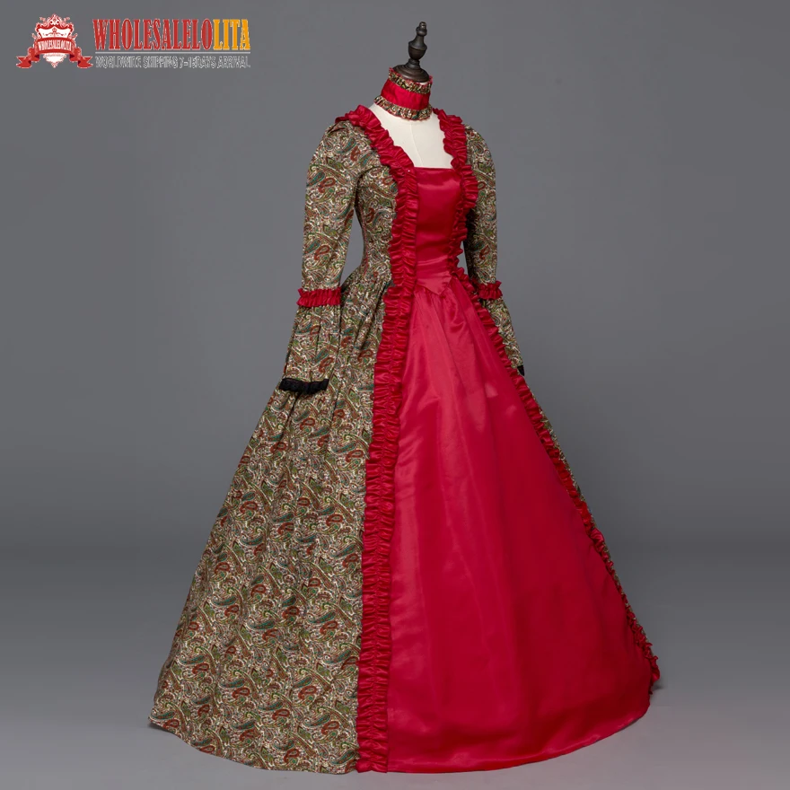 Топ! Стиль Эпохи Ренессанса Классическая парча бальное платье темный костюм