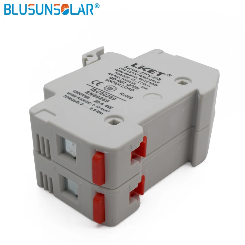 1 комплект 2P параллельный держатель предохранителя 1000V DC плавкий 10x38 gPV с