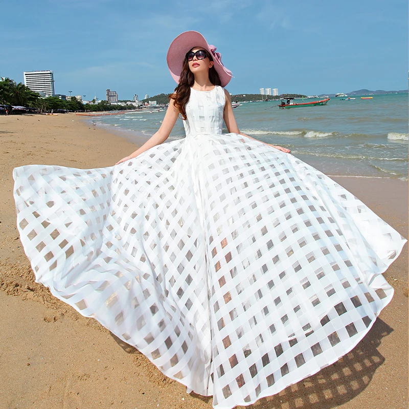 VERRAGEE бренд летнее платье Новинка 2018 года для женщин Винтаж органза без рукавов