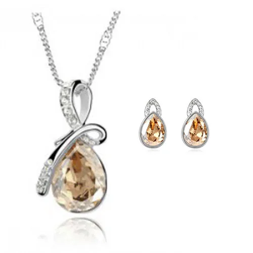 Комплект из колье серёг и с кристаллами|crystal jewellery set|jewelry sets for womenfashion jewelry set |