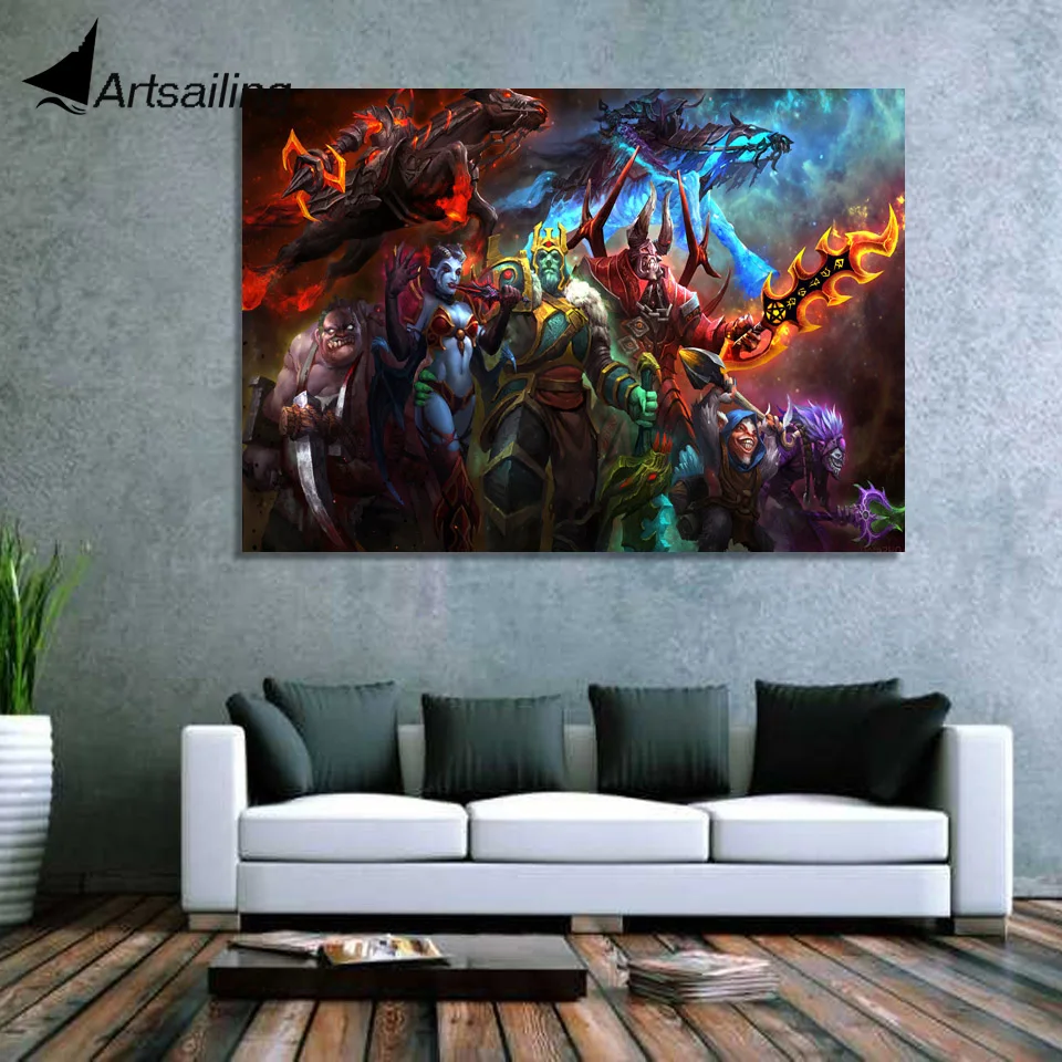 1 шт. Холст Картина Dota Рейф король плакат HD печать стены искусства и домашний