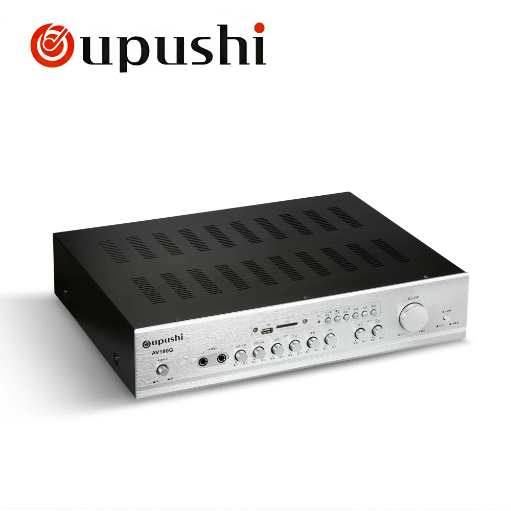 OUPUSHI AV180G 220 В Bluetooth HiFi Стерео AV объемный усилитель 2 канальный 260 Вт домашний
