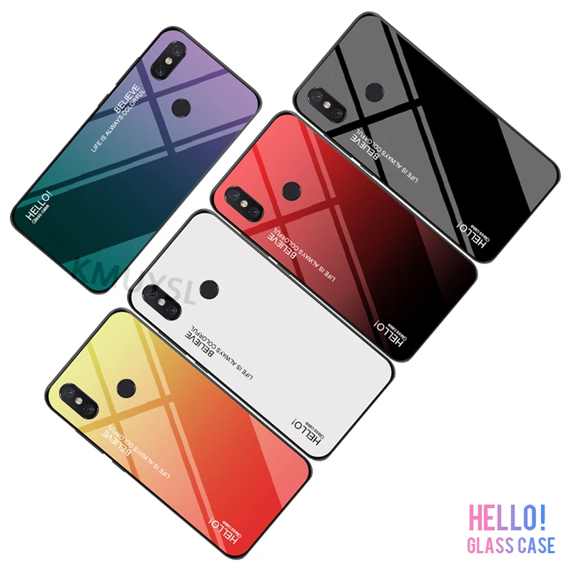 Чехол из закаленного стекла с градиентом для Xiaomi mi 8 SE A2 Lite A1 mi x 2S 6X 5X Max 2 3 Red mi Note 6 Pro 5A Prime 5 Plus 6A 4 4X