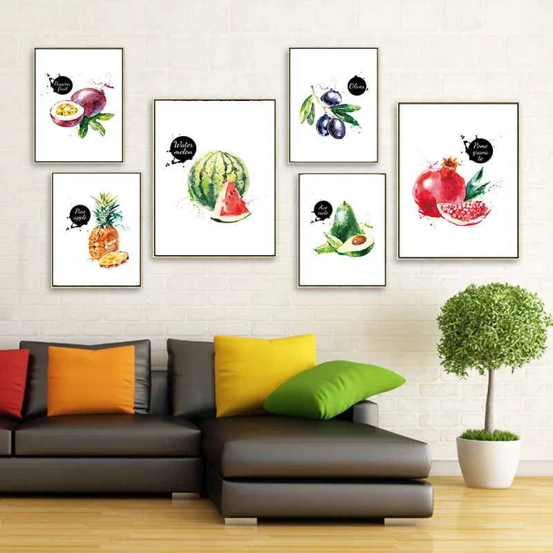 Картина на холсте с изображением арбуза и винограда Современная Скандинавская