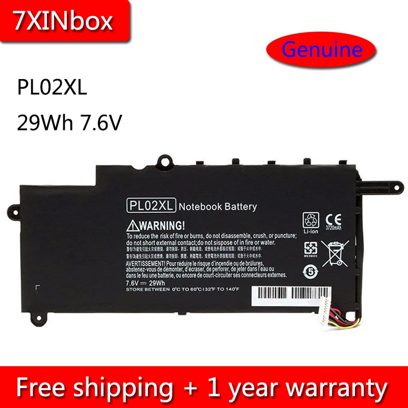 7XINbox 29Wh 7 6 V подлинный PL02XL Аккумулятор для HP Pavilion 11 n X360 Серии 751681 421 231 751875 001 HSTNN LB6B