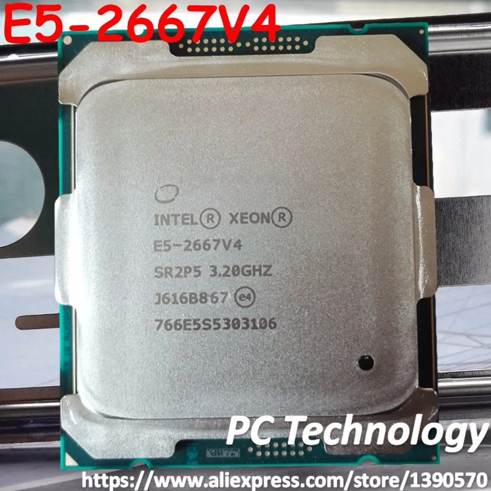 E5 2667V4 Оригинал Intel 2667 V4 3 20 ГГц 8 ядер 25 м DDR4 2400 МГц LGA2011 135 Вт Процессор 1 год