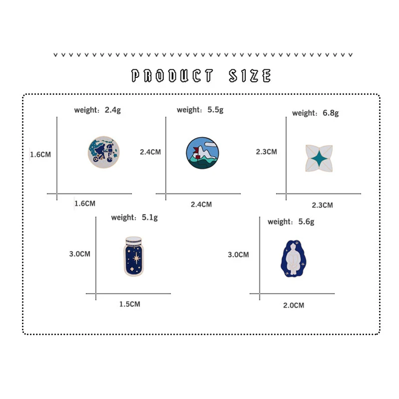 Cartoon Brooch Travel Wishing Bottle Dreaming Girl Hill Origami Enamel Pins Denim Jackets Collar Lapel Pin Badges Women Jewelry