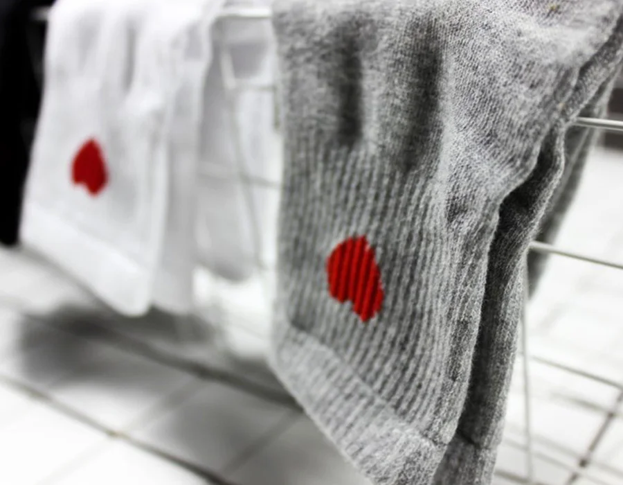 [Cospacool] вышитый конверт в форме сердца Однотонные Женские Носки с рисунком Милые