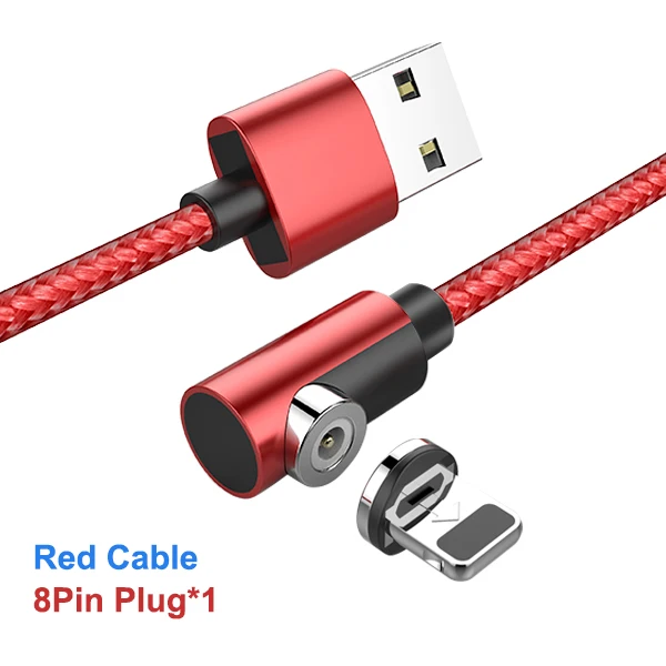 For iphone Red ACCEZZ Магнитный зарядный кабель освещение для iPhone X XR 7 XS Plus samsung S6 S7 huawei type-C Магнит Micro USB зарядный кабель 2 м - Цвет: For iphone Red