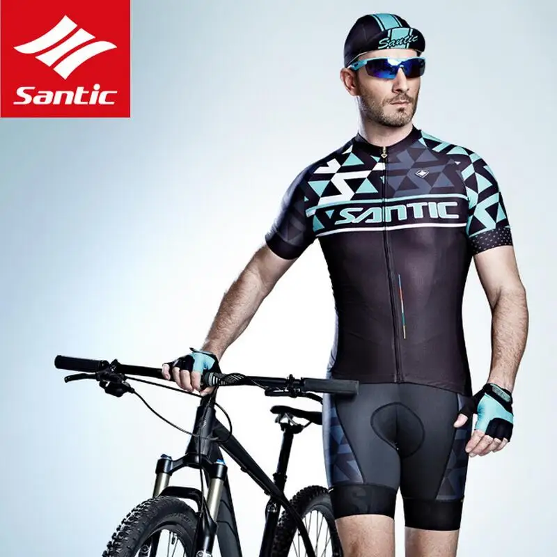 Santic 2019 Мужская велосипедная Джерси с коротким рукавом Pro MTB дорожный велосипед