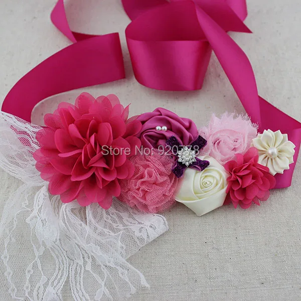 2 шт./компл. пояс и повязка на голову цвета фуксии слоновой кости розового для
