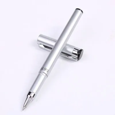 1pc silver Металлические гелевые розовые, золотые, серебряные ручки, креативные портативные шариковые ручки из сплава, оригинальные черные ручки, 0,5 мм - Цвет: 1pc silver