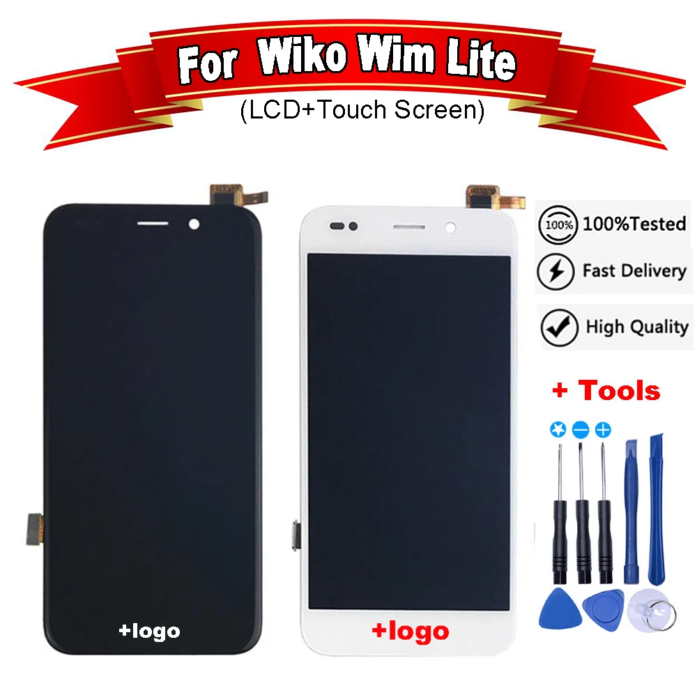 ЖК дисплей и тачскрин в сборе для Wiko Wim Lite 5 0 дюйма дигитайзер wiko wim lite + Бесплатные