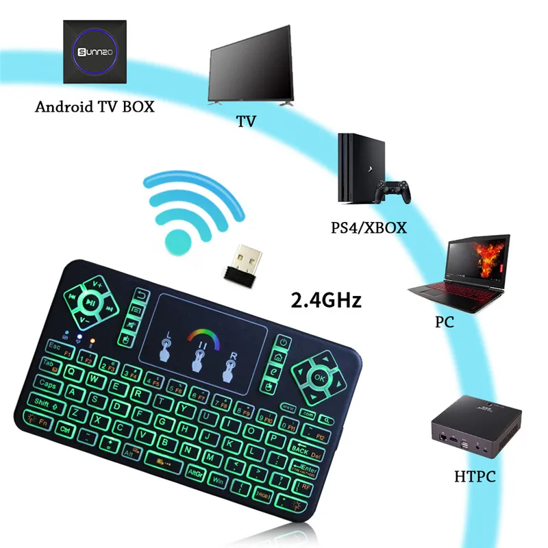 Многоязычная Беспроводная мини клавиатура Air Mouse пульт дистанционного