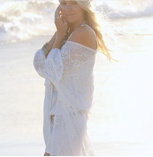 

fashion Lace hook flower tassel Ladies beach sun protection clothing Cardigan Bikini blouse