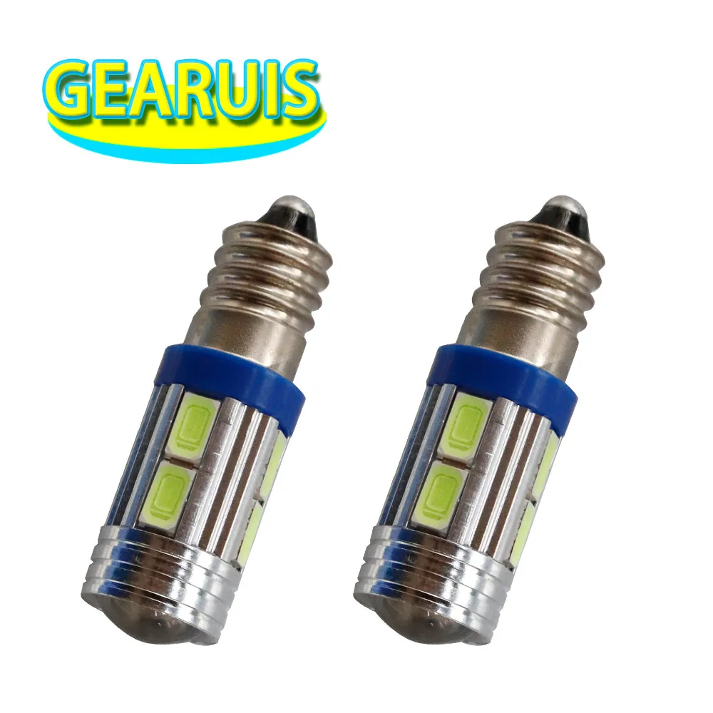 10 шт. E10 10 SMD 5630 LED 10SMD световой индикатор, лампочсветильник, лампочка, белый, синий, красный, желтый, зеленый, фотолампочка, рабочий свет, 12 В постоянного тока