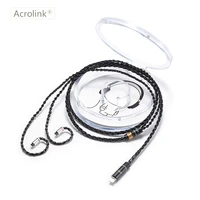acrolink 2pin connector 8core 99 99 pure silver iphone earphone cable for w4r se3 se5 um3x with ear hook