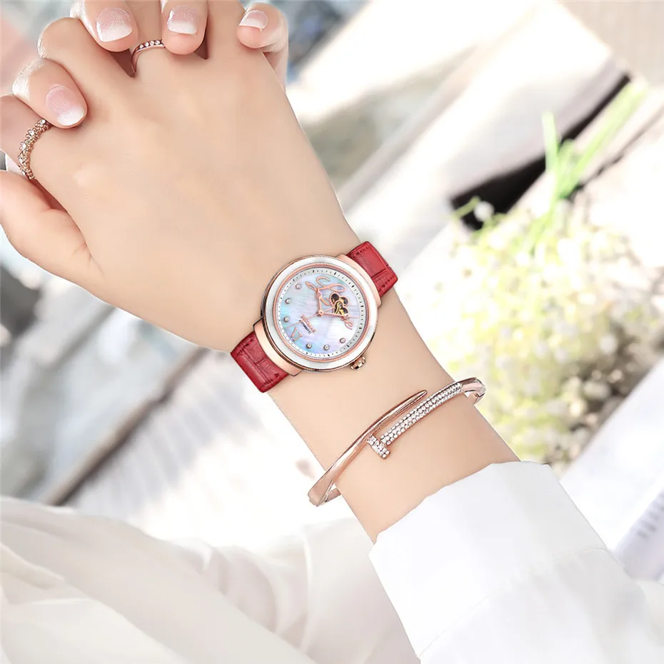 Montre Femme, автоматические часы для женщин, Топ бренд, роскошные женские платья,, модные наручные часы для девочек, повседневные водонепроницаемые часы, reloj mujer