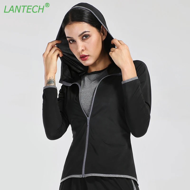 LANTECH Женская толстовка для бега свитер куртка облегающая Спортивная одежда йоги