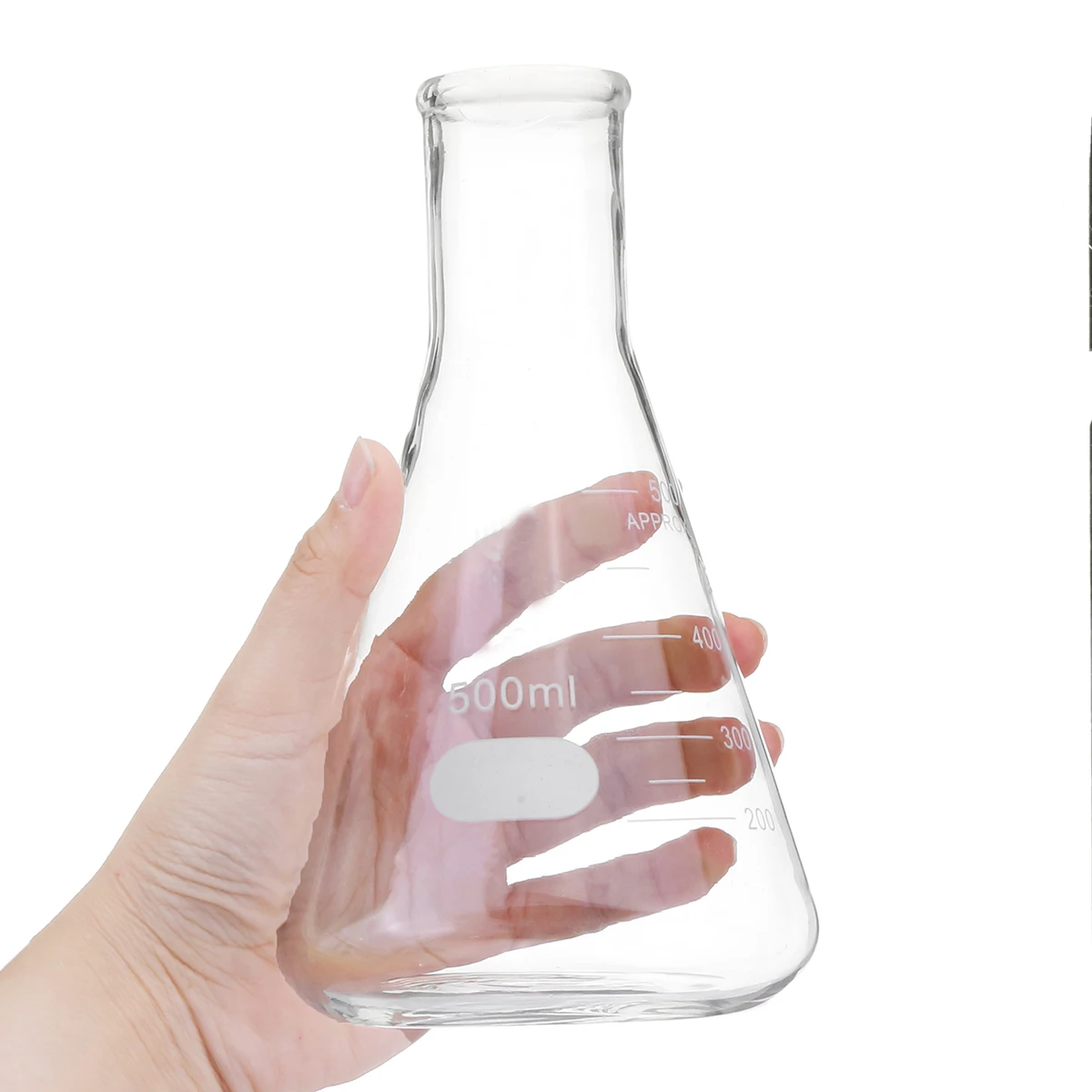 500 мл прозрачная коническая колба Erlenmeyer из боросиликатного стекла для химической лаборатории прозрачная колба