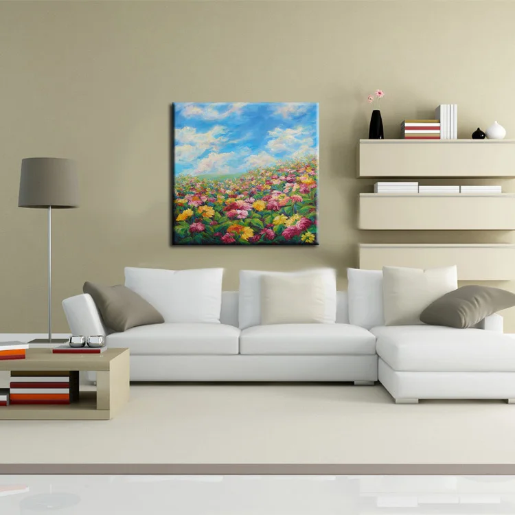 Бесплатная доставка высокое качество свежие цвета цветок море картина маслом на