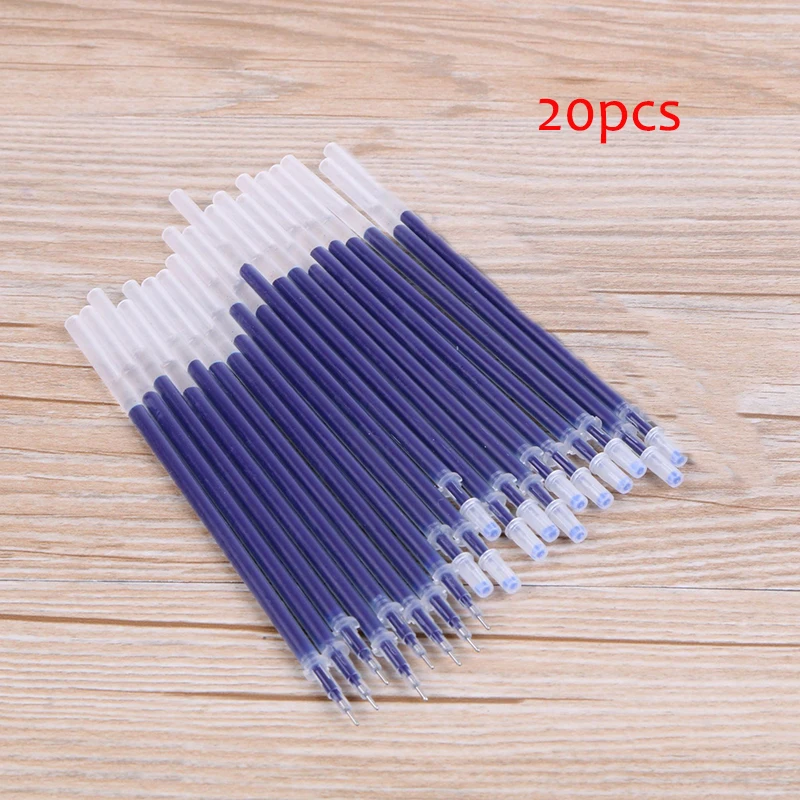Blue Needle Refill EZONE 20 шт./компл. гелевая ручка 0,5 мм черный/синий/красный чернила пуля носа/игольчатый роликовый ручка Кепки конструкция вытягивания школьные канцелярские ручки - Цвет: Blue Needle Refill