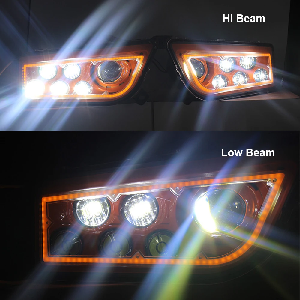Светодиодный фонарь Angel Eyes ATV UTV в сборе с кольцами DRL Halo красный желтый зеленый