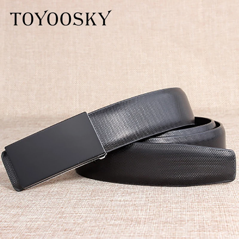 

TOYOOSKY Genuine Leather Men Belts Automatic Male Belts Cowskin Cummerbunds Leather Belt Men Black Belts 105cm-125cm 2018