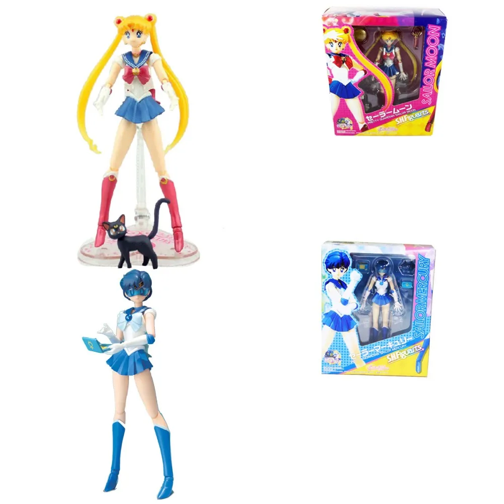2 шт. Довольно Хранитель Sailor Moon Меркурий 14 см/5.5 &quotфигурку Бесплатная доставка |