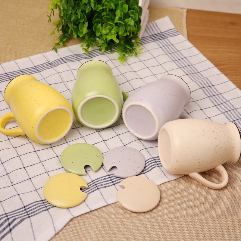 Кружка Керамическая с крышкой и ложкой 400 мл | Дом сад