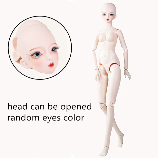 open head 1/3 bjd кукла 62 см, кукла для тела, белая кожа, голова с/без макияжа, AI YoSD MSD SD, набор игрушек, подарок для детей - Цвет: open head
